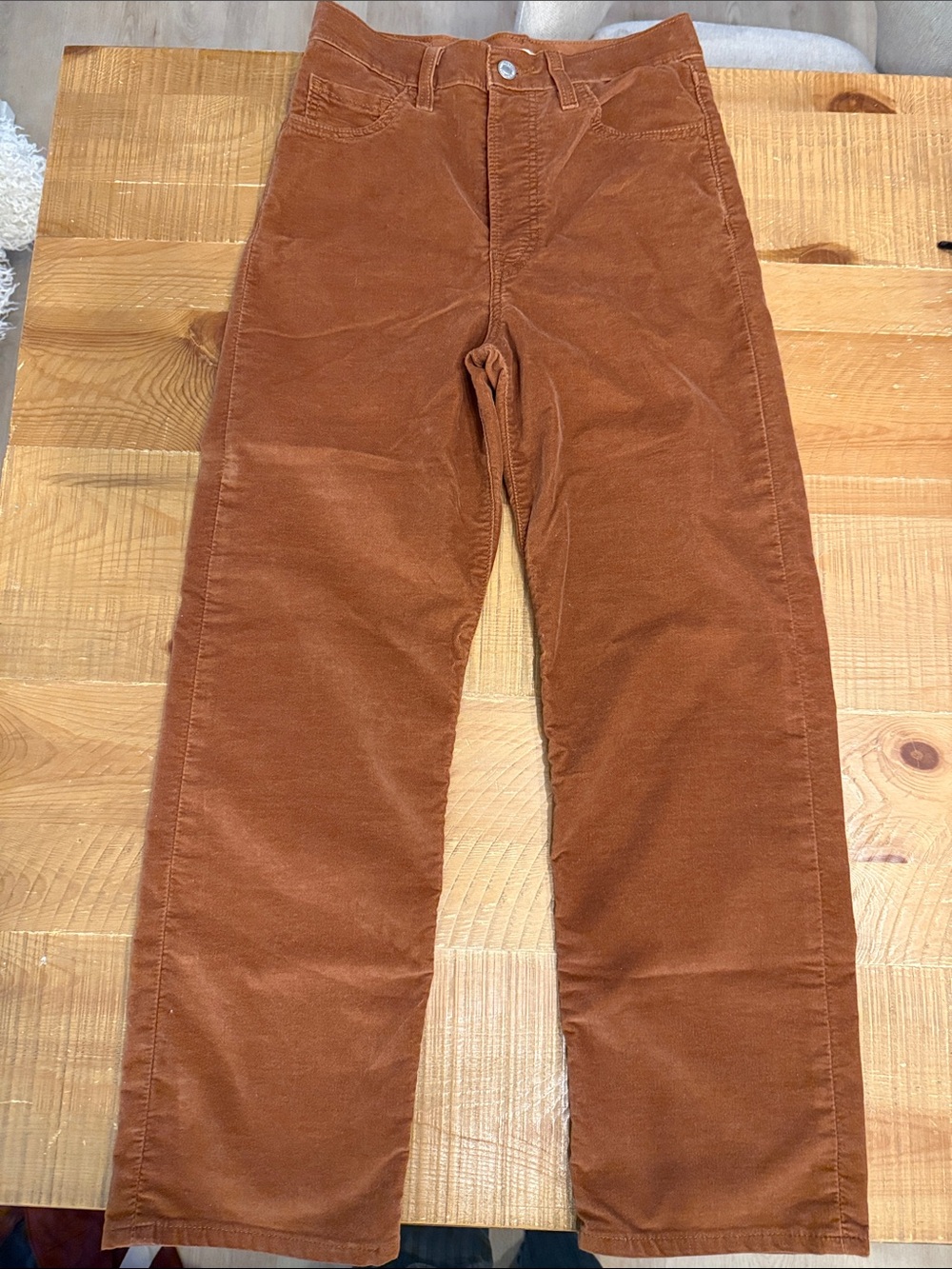 Levi's Women's Straight Leg Corduroy Pants in Rust